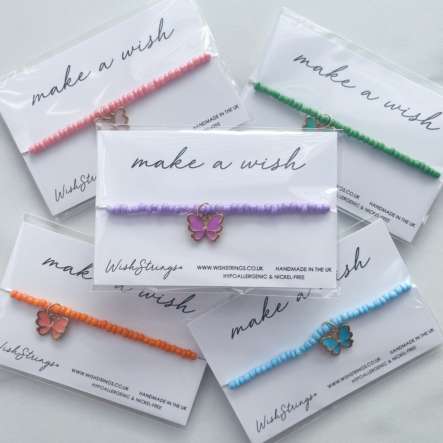 Butterfly Beaded Bracelet, random colour