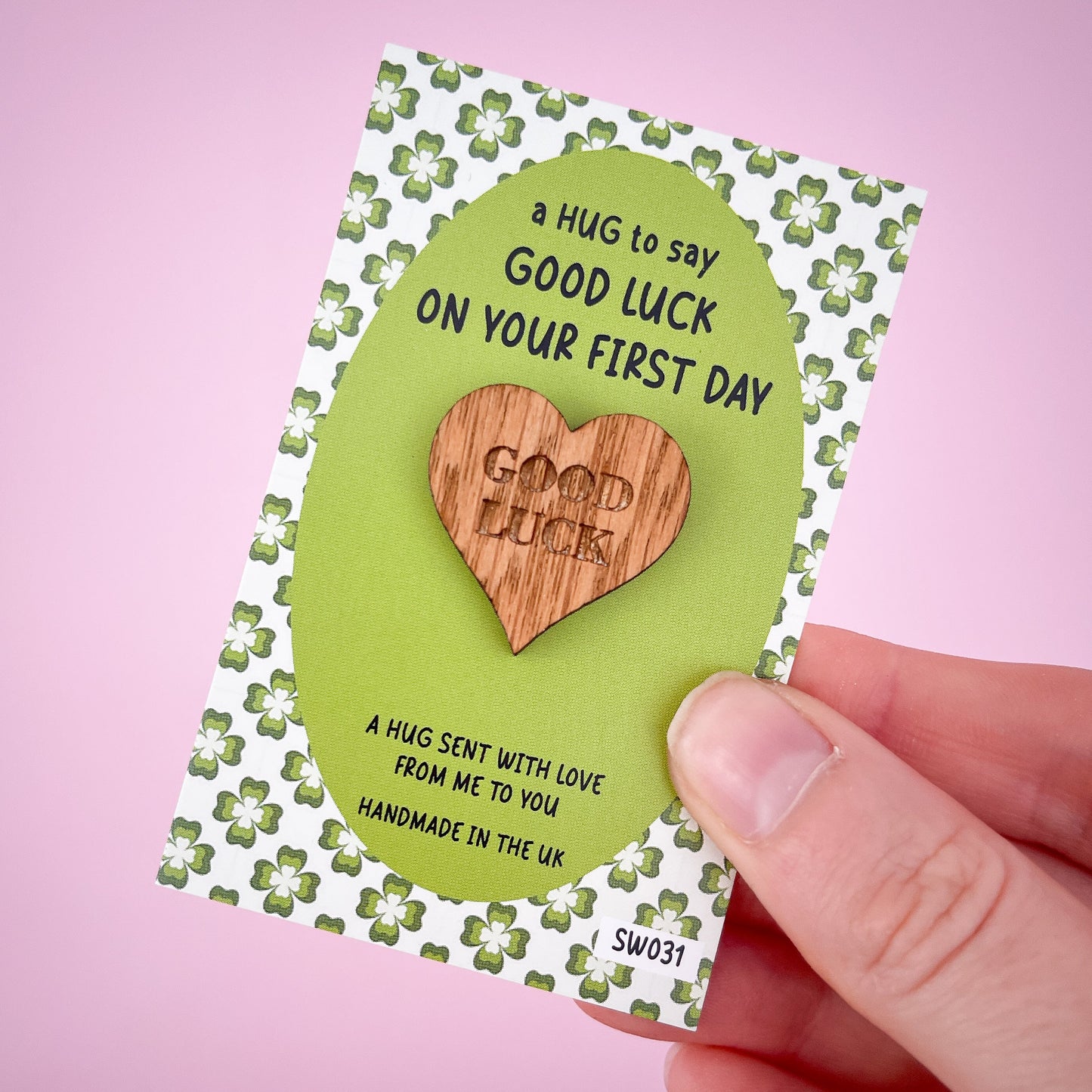 SALE - Good Luck, First Day - Pocket Hug Token - SW031
