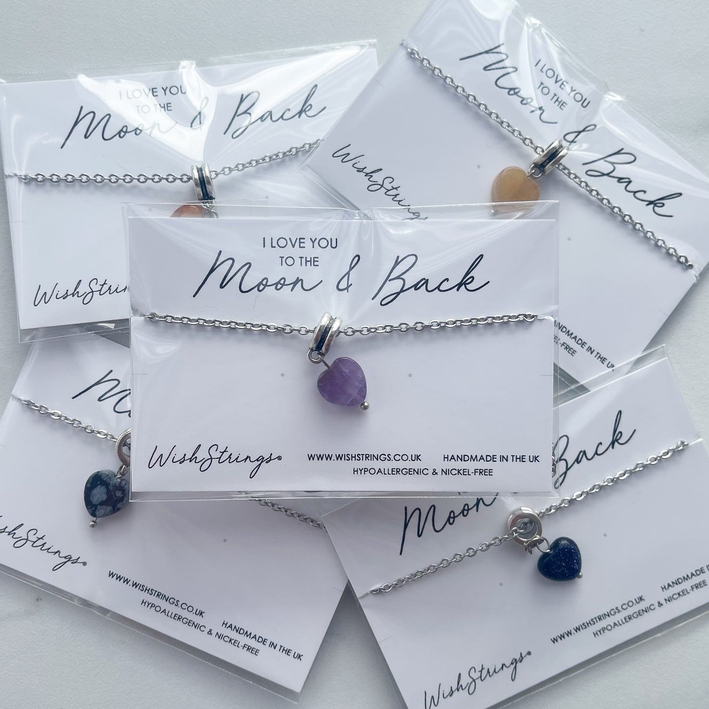 Moon & Back, Necklace - random gemstone