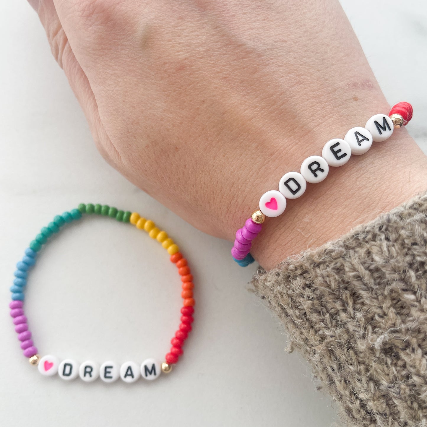 Dream, rainbow bead bracelet