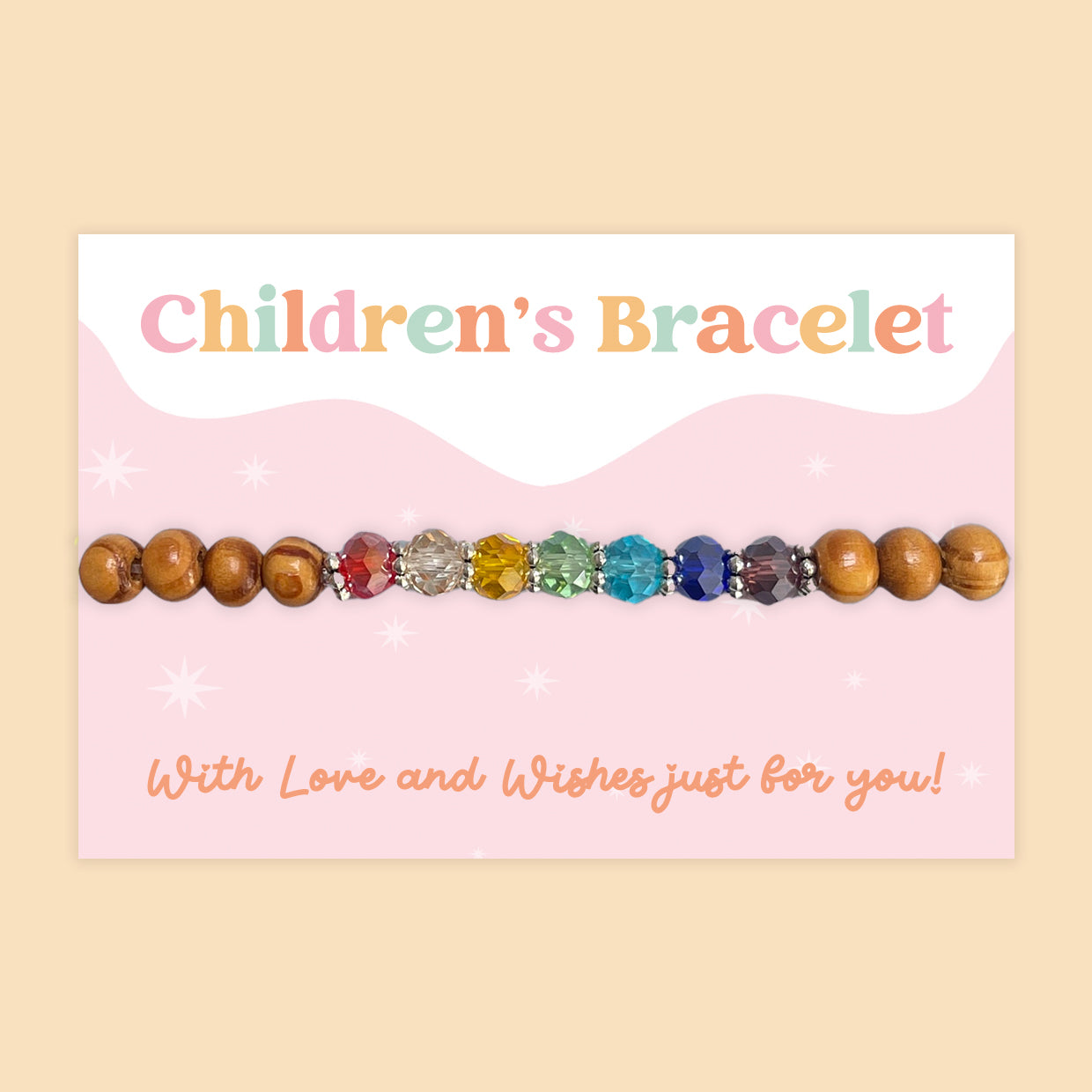 Rainbow Chakra Beads - Children's Beaded Bracelet (CB025)