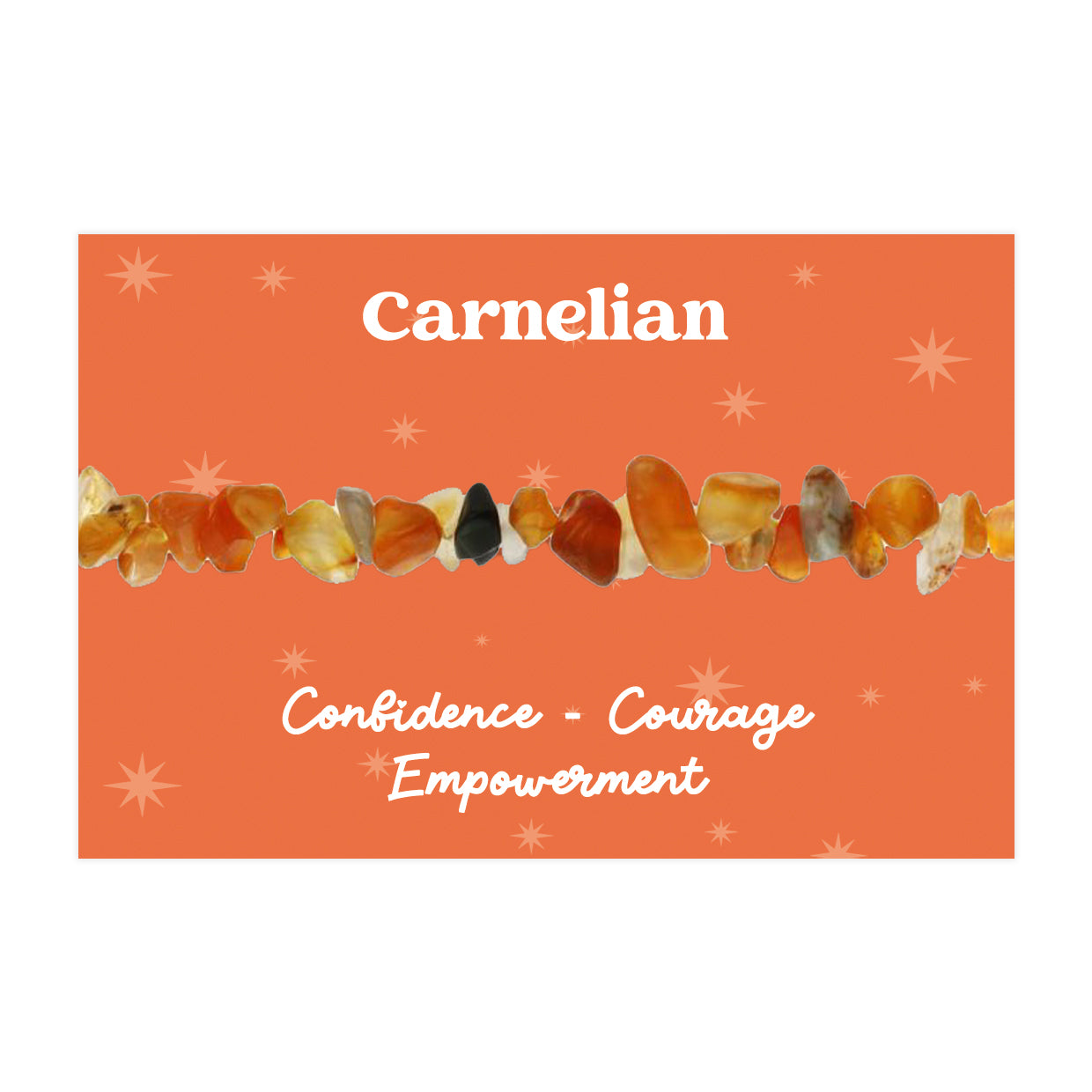 Carnelian Healing Gemstone Bracelet | Beaded Stretch Bracelet for Strength, Motivation & Passion | Gift for Confidence & Energy