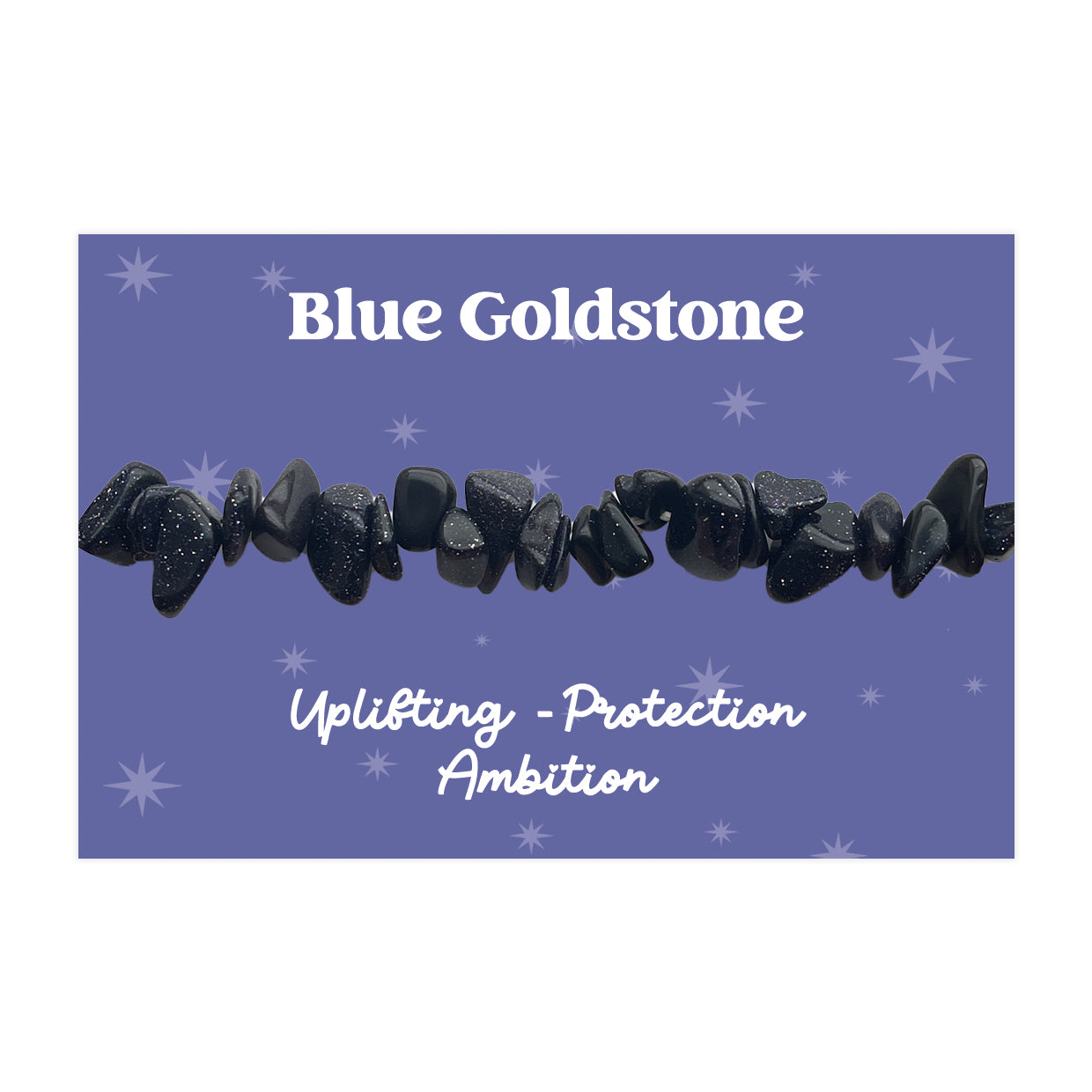 Blue Goldstone Healing Bracelet | Beaded Stretch Bracelet for Ambition, Protection & Positivity | Gift for Success & Confidence
