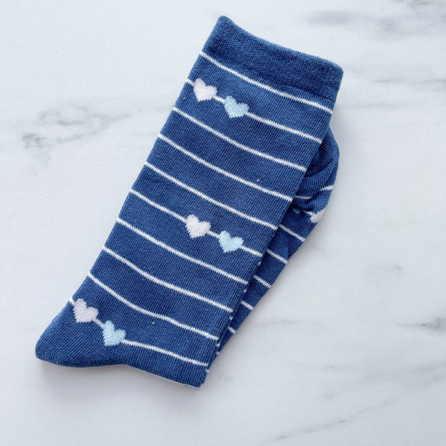 Blue Heart Socks, Adult Size 3-7