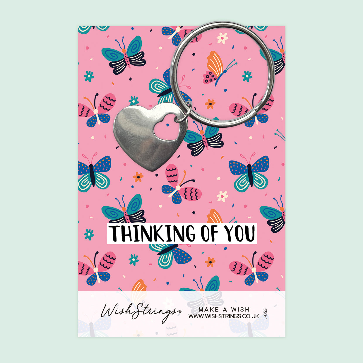 Thinking of You - Heart Keyring