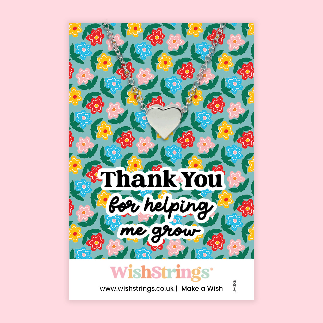 Thank You, helping me grow - Heart Necklace