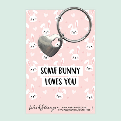 Some Bunny Loves You - Heart Keyring