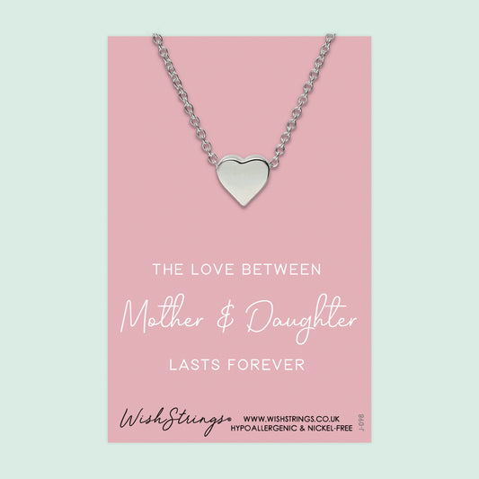 Love Between Mother & Daughter - Heart Necklace