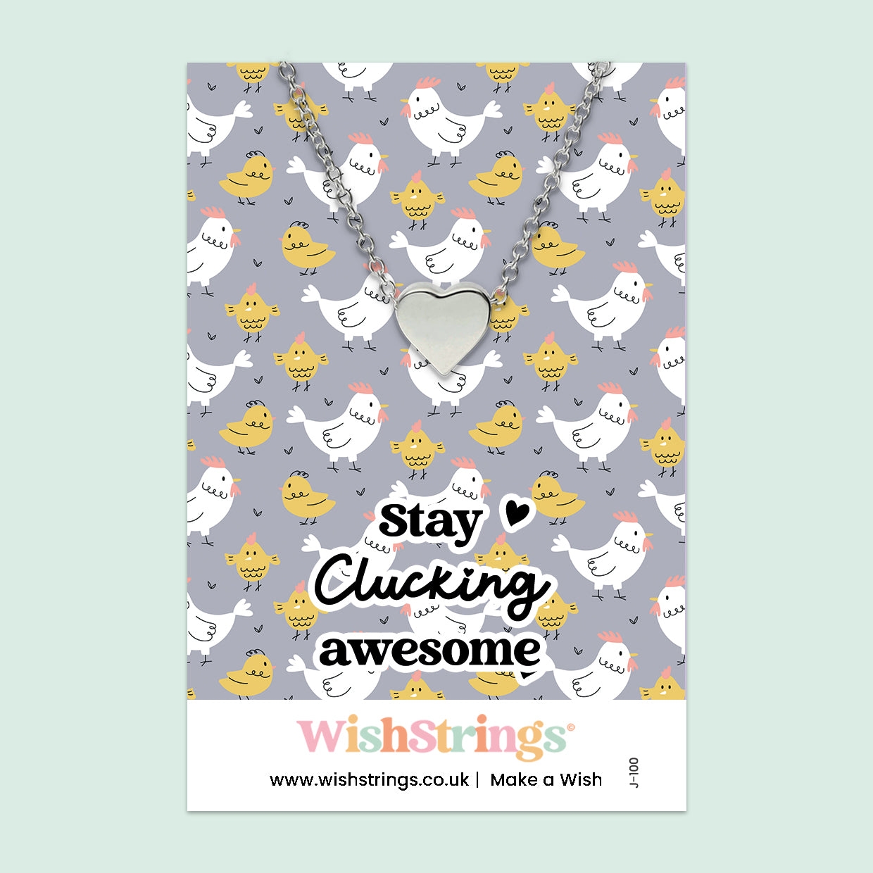 Stay Clucking Awesome - Heart Necklace