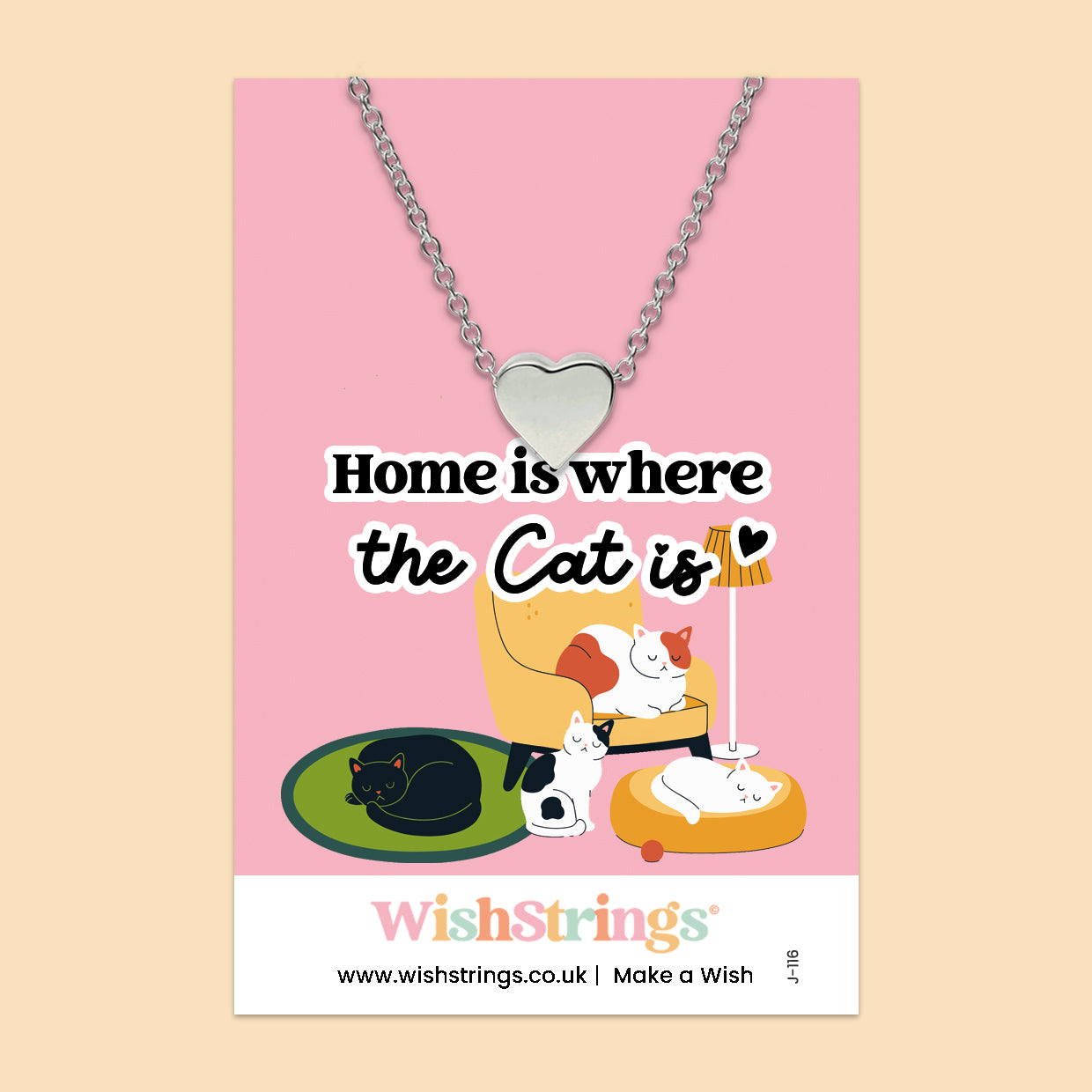 Home is Where the Cat Is - Heart Necklace