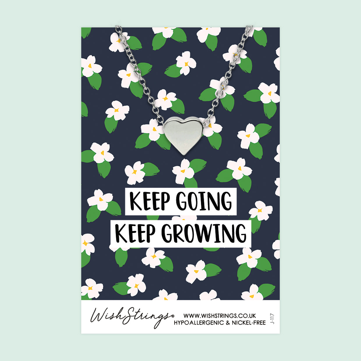 Keep Going, Keep Growing - Heart Necklace