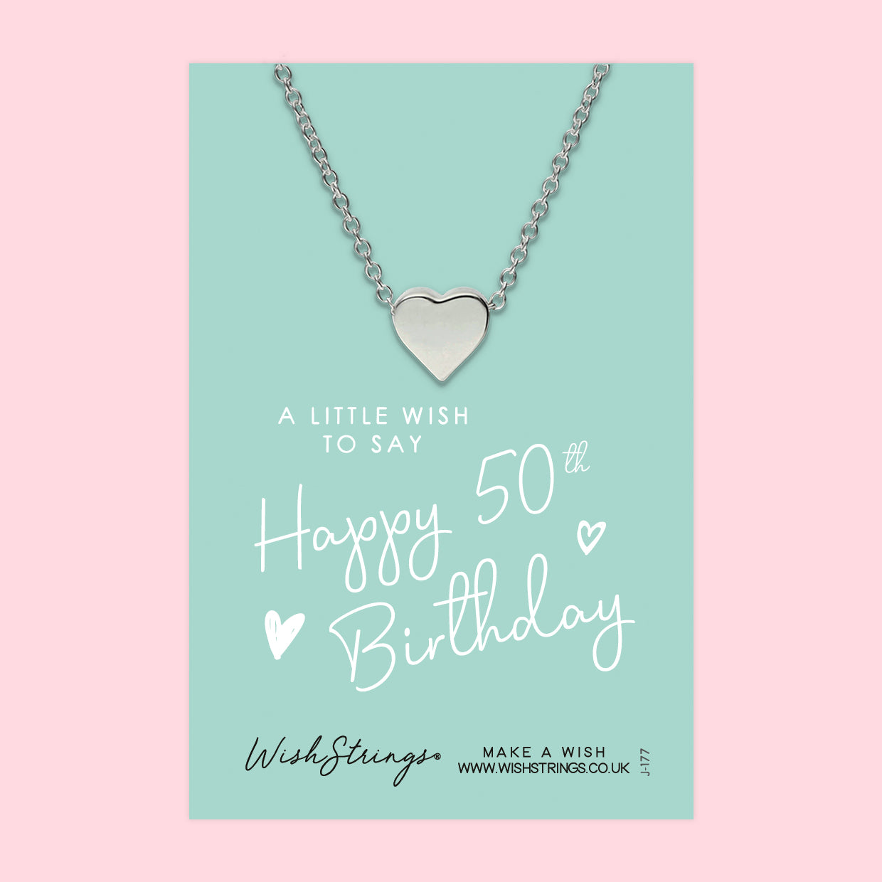 Happy 50th Birthday - Heart Necklace