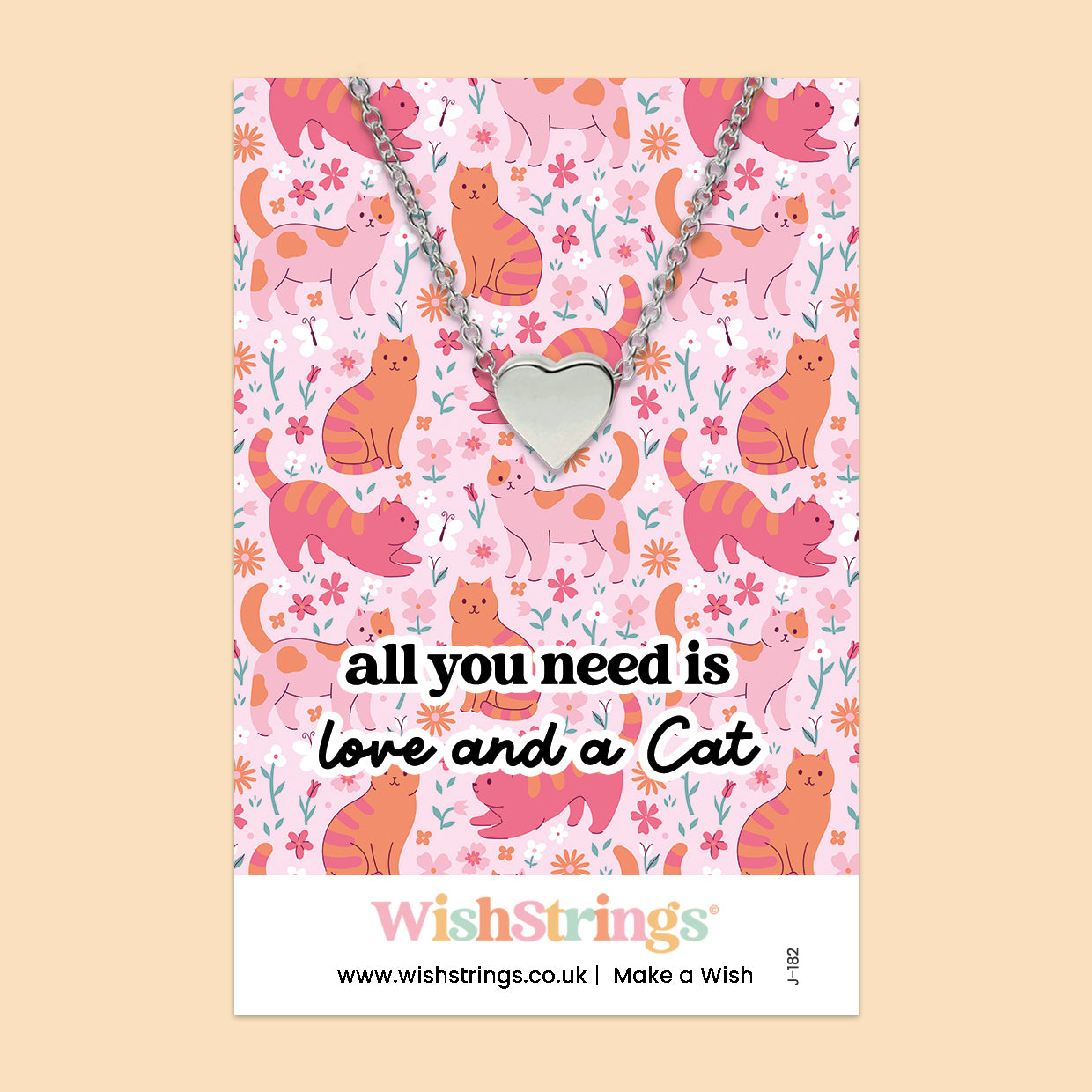 All You Need is Love and a Cat - Heart Necklace