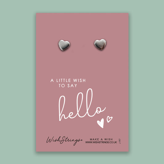 Just to say Hello - Silver Heart Stud Earrings | 304 Stainless - Hypoallergenic