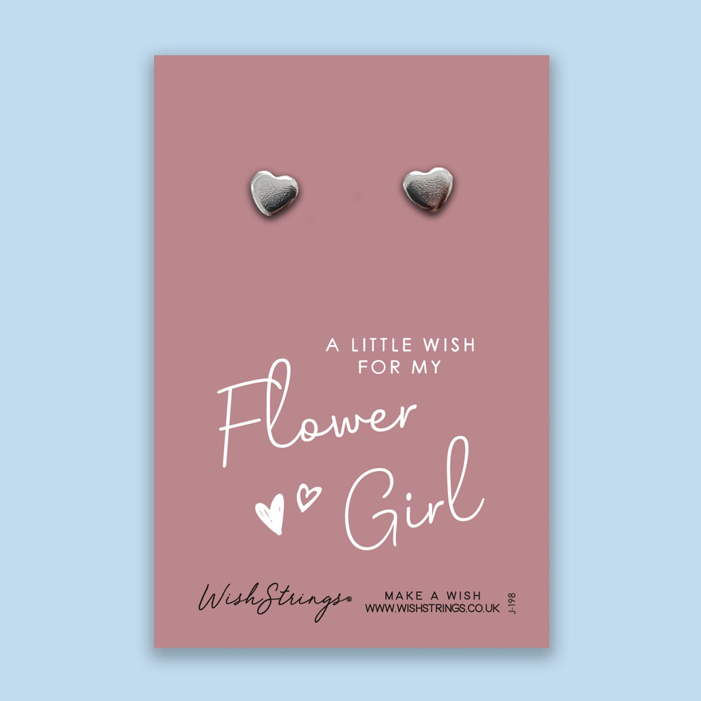 Flower Girl - Silver Heart Stud Earrings | 304 Stainless - Hypoallergenic