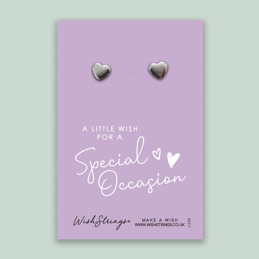 Special Occasion - Silver Heart Stud Earrings | 304 Stainless - Hypoallergenic