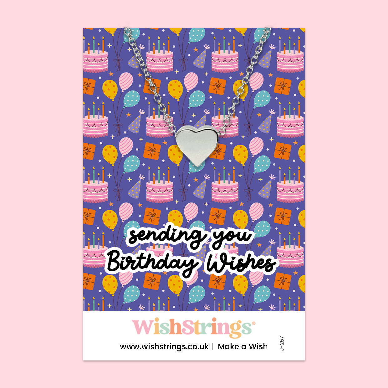 Sending you Birthday Wishes - Heart Necklace