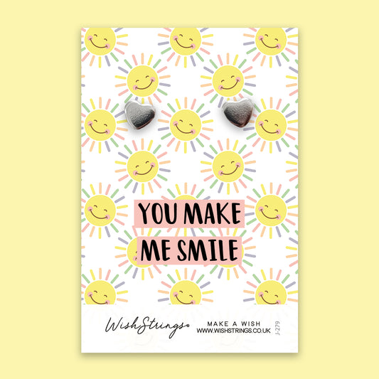 You Make me Smile - Silver Heart Stud Earrings | 304 Stainless - Hypoallergenic