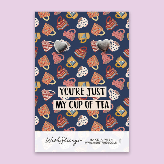 You're Just my Cup of Tea - Silver Heart Stud Earrings | 304 Stainless - Hypoallergenic