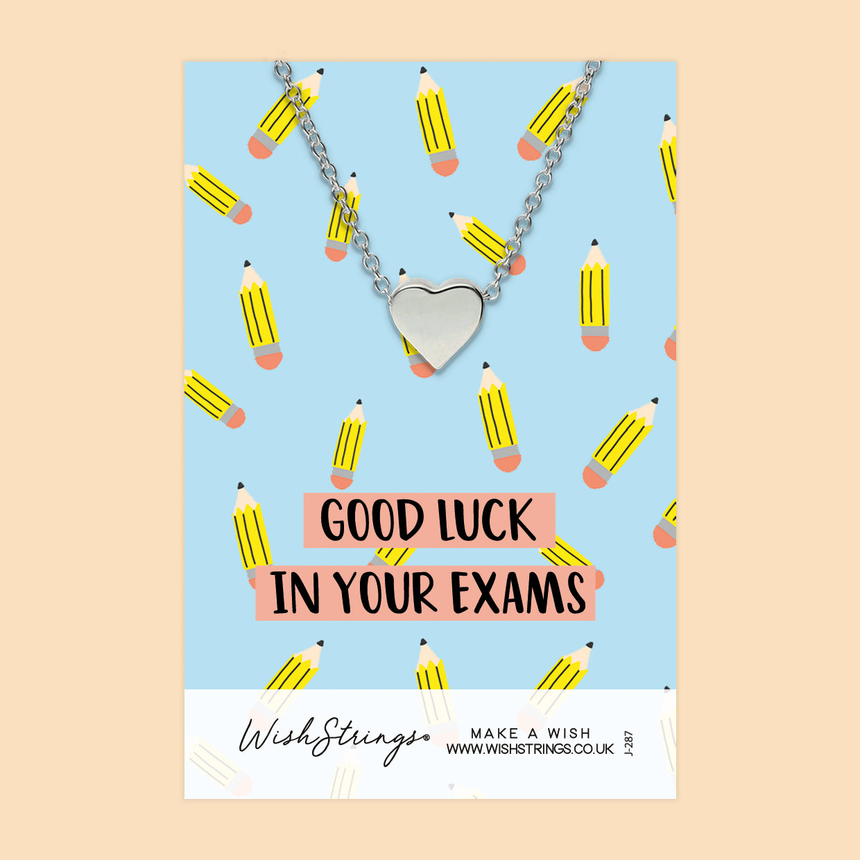 Good Luck Exams - Heart Necklace