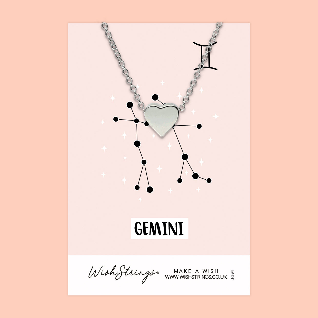 GEMINI, Star Sign Horoscope - Heart Necklace