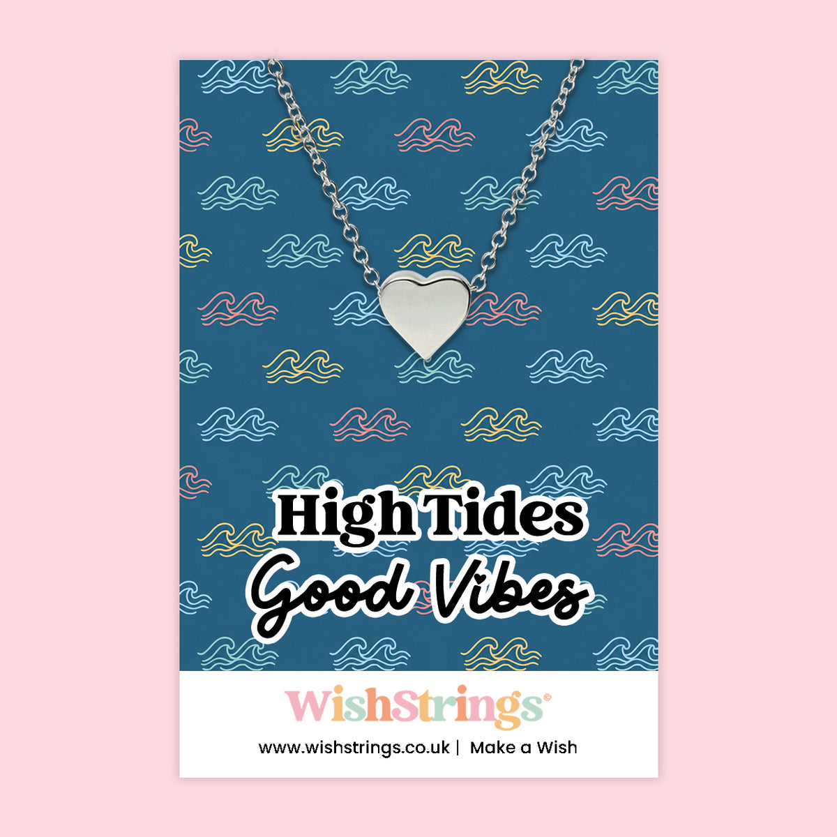 High Tides Good Vibes - Heart Necklace