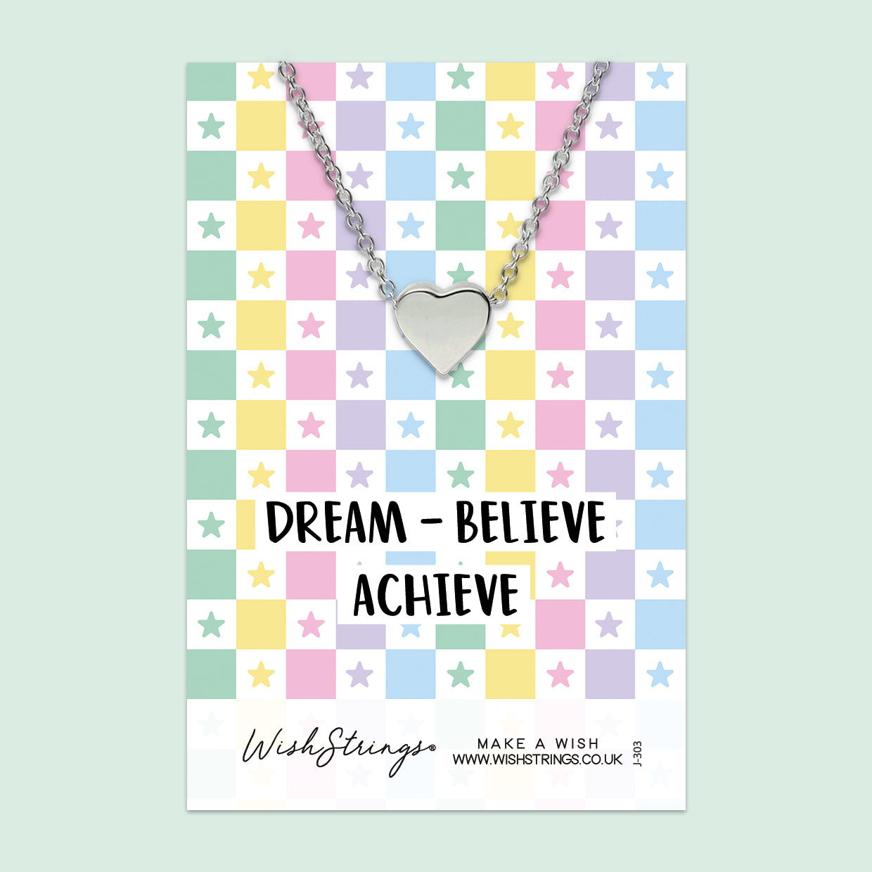 Dream, Believe, Achieve - Heart Necklace
