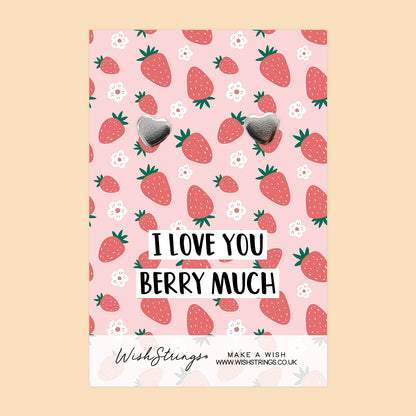 Love You Berry Much - Silver Heart Stud Earrings | 304 Stainless - Hypoallergenic