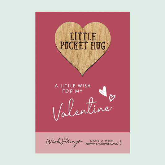 Valentines - Little Pocket Hug - Wooden Heart Keepsake Token