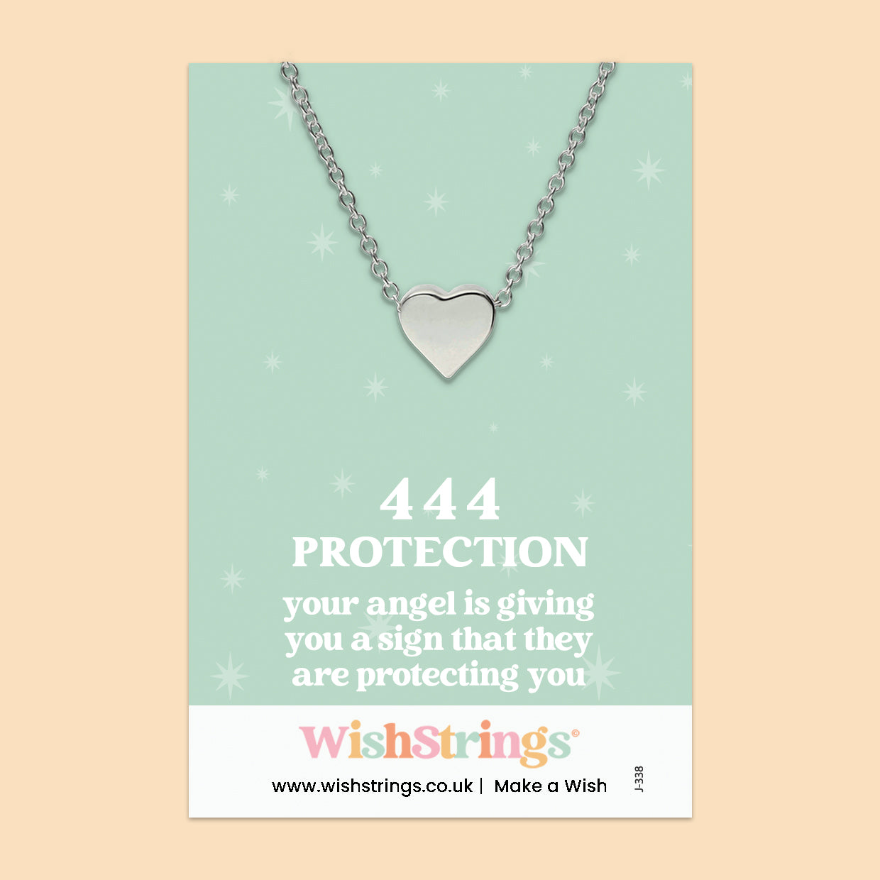 Angel Numbers 444 - Heart Necklace