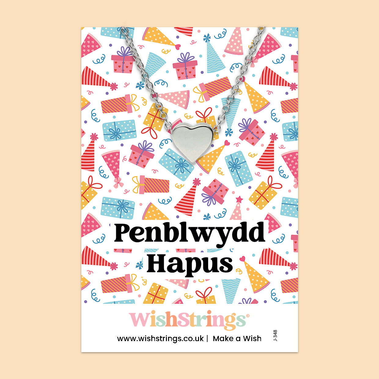 Penblwydd Hapus, Welsh - Heart Necklace