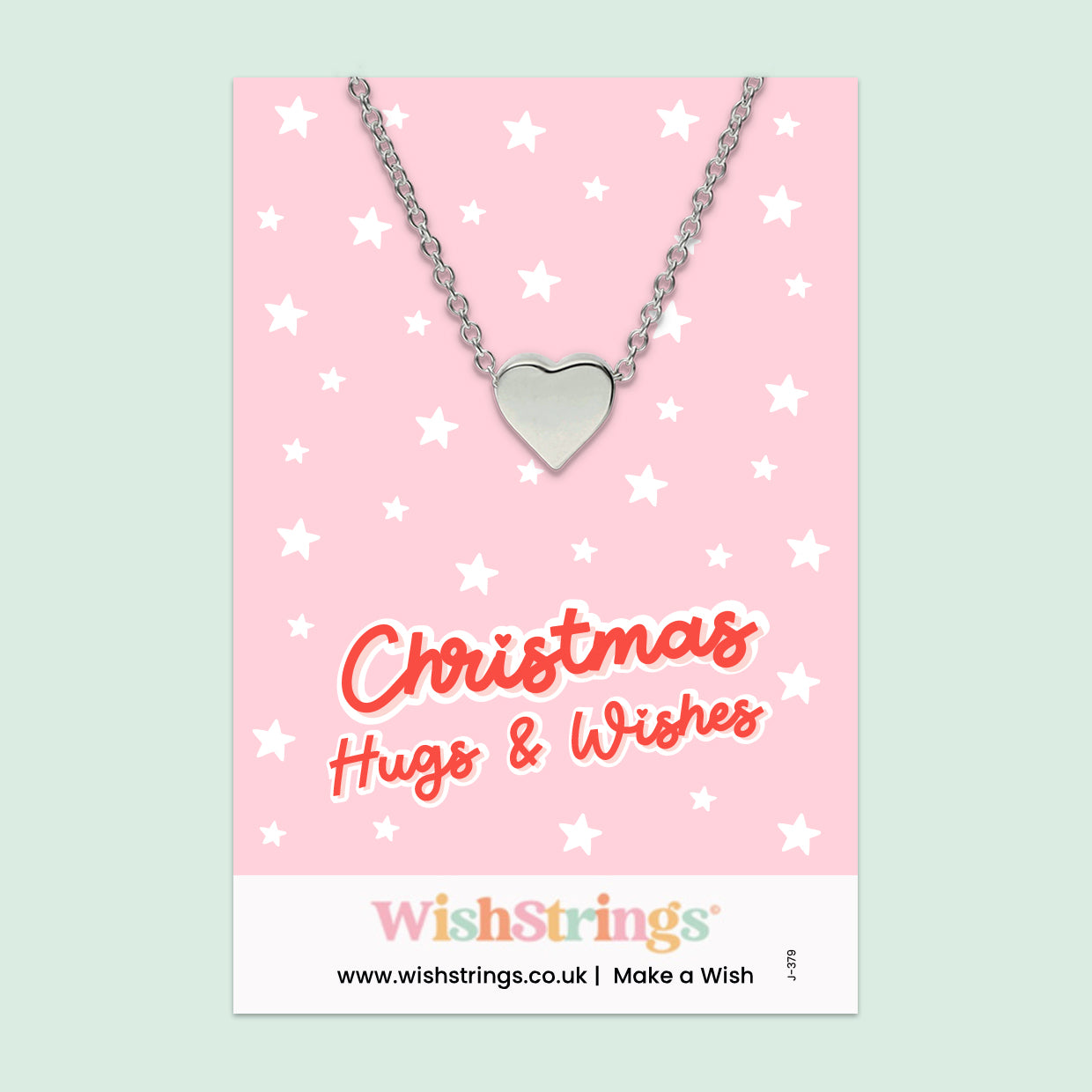 Christmas, Hug & Wishes - Heart Necklace