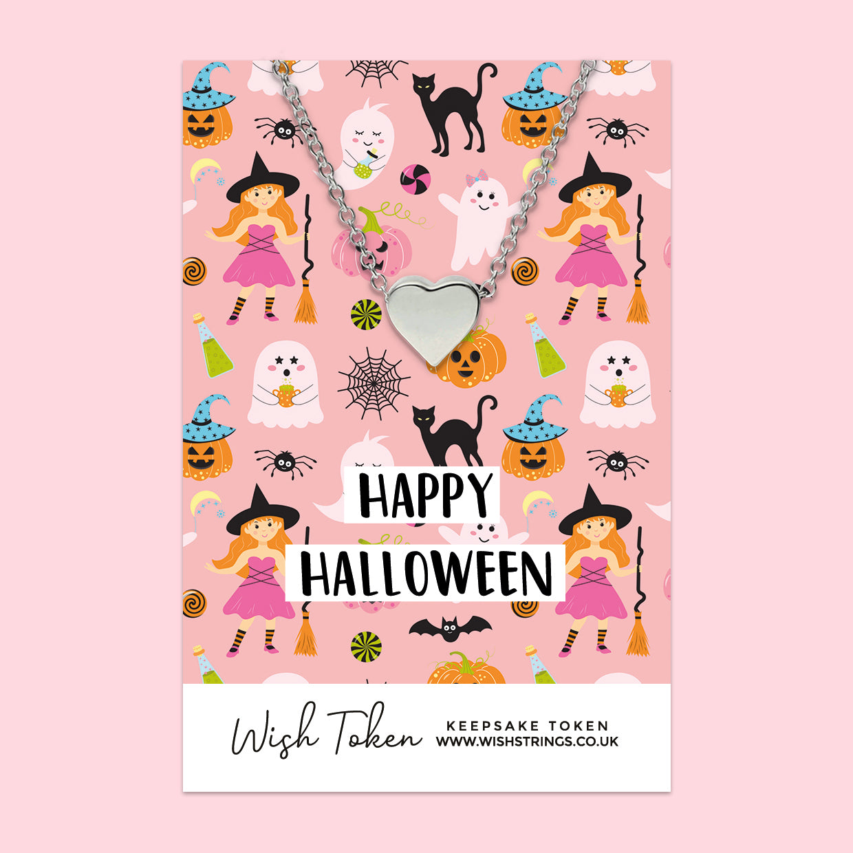 Happy Halloween, Witches - Heart Necklace