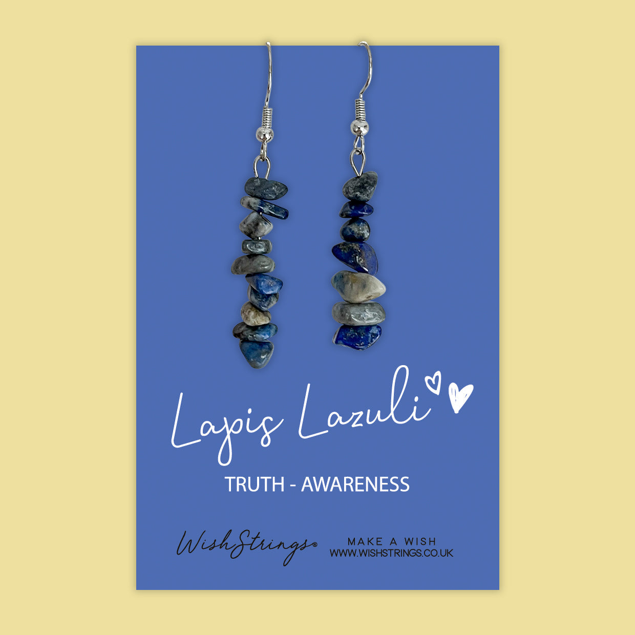 Lapis Lazuli - Gemstone Chip Dangle Earrings