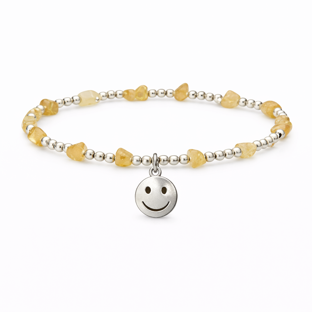 Smiley Face - Gemstone Beaded Bracelet