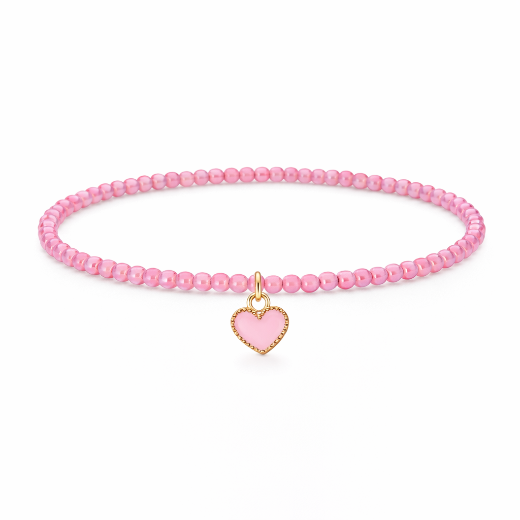 Heart - Pink Seed Beads