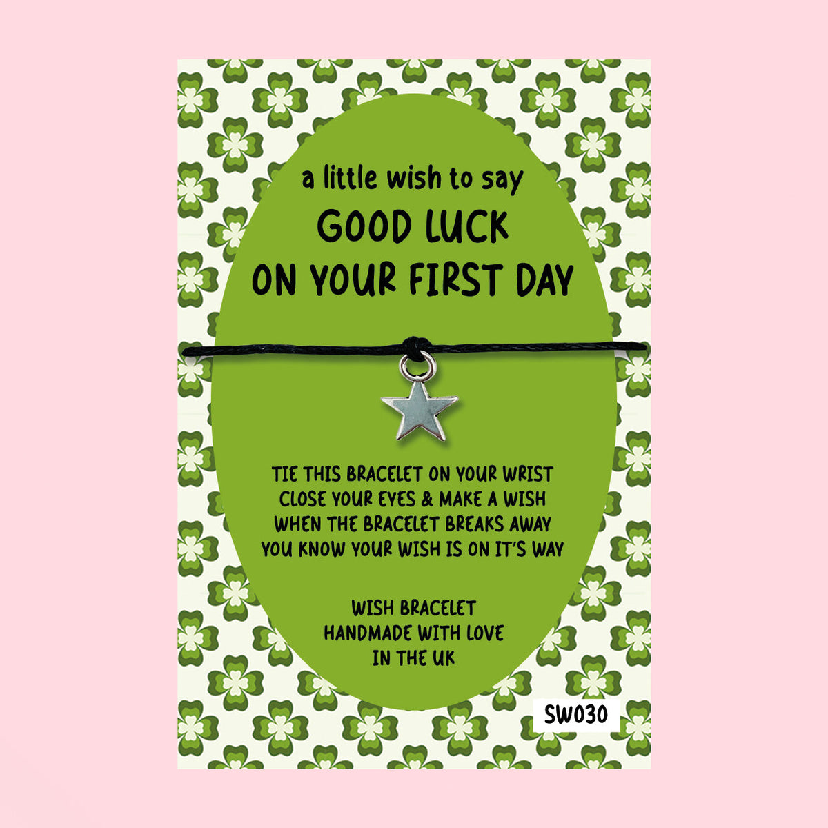 SALE - Good Luck, First Day - Wish Bracelet - SW030