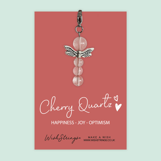 Cherry Quartz - Crystal Gemstone, Guardian Angel, Clip Charm