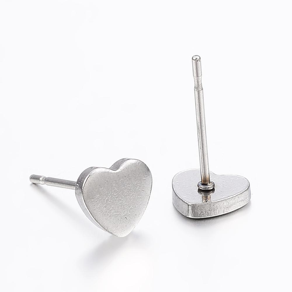 Happy Easter Heart Stud Earrings | Thoughtful Easter Gift with Love & Wishes | Stainless Steel Heart Earrings on Themed Card
