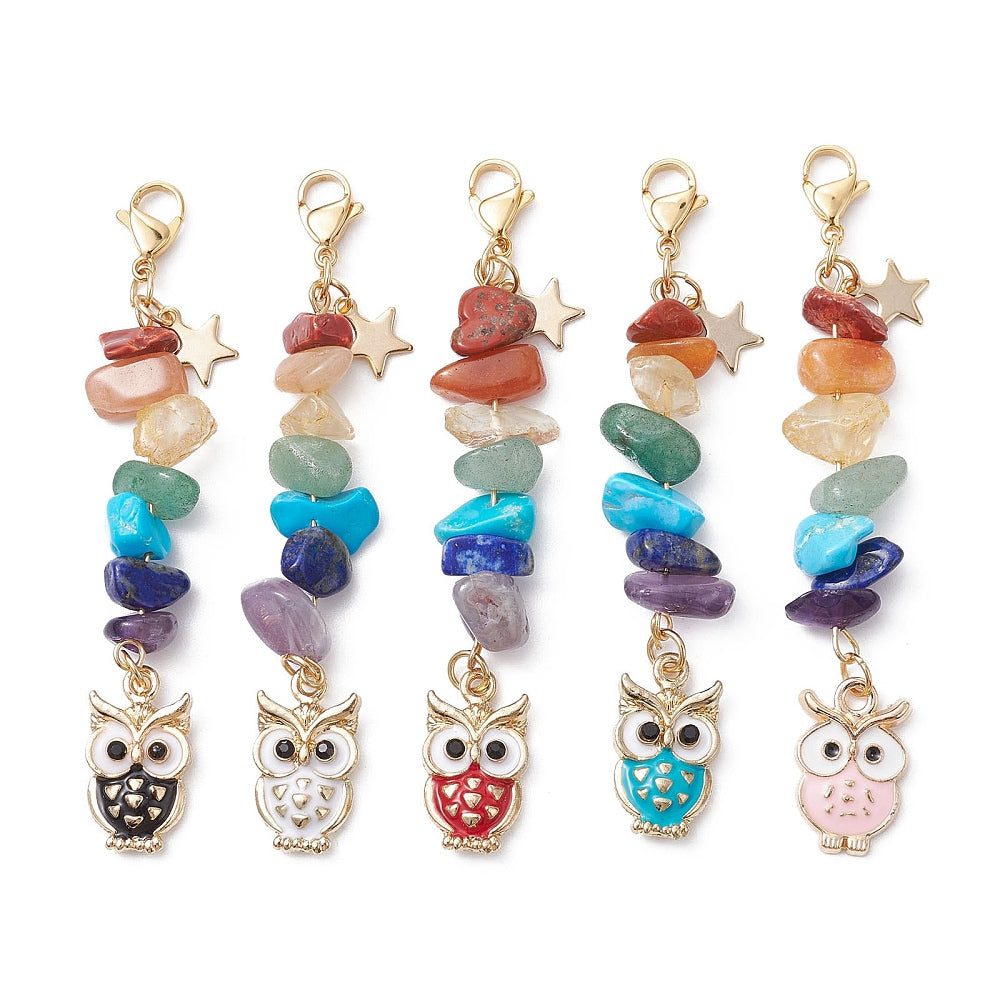 Owl - Wish Charms - Keepsake Clip on Charm with Gemstones