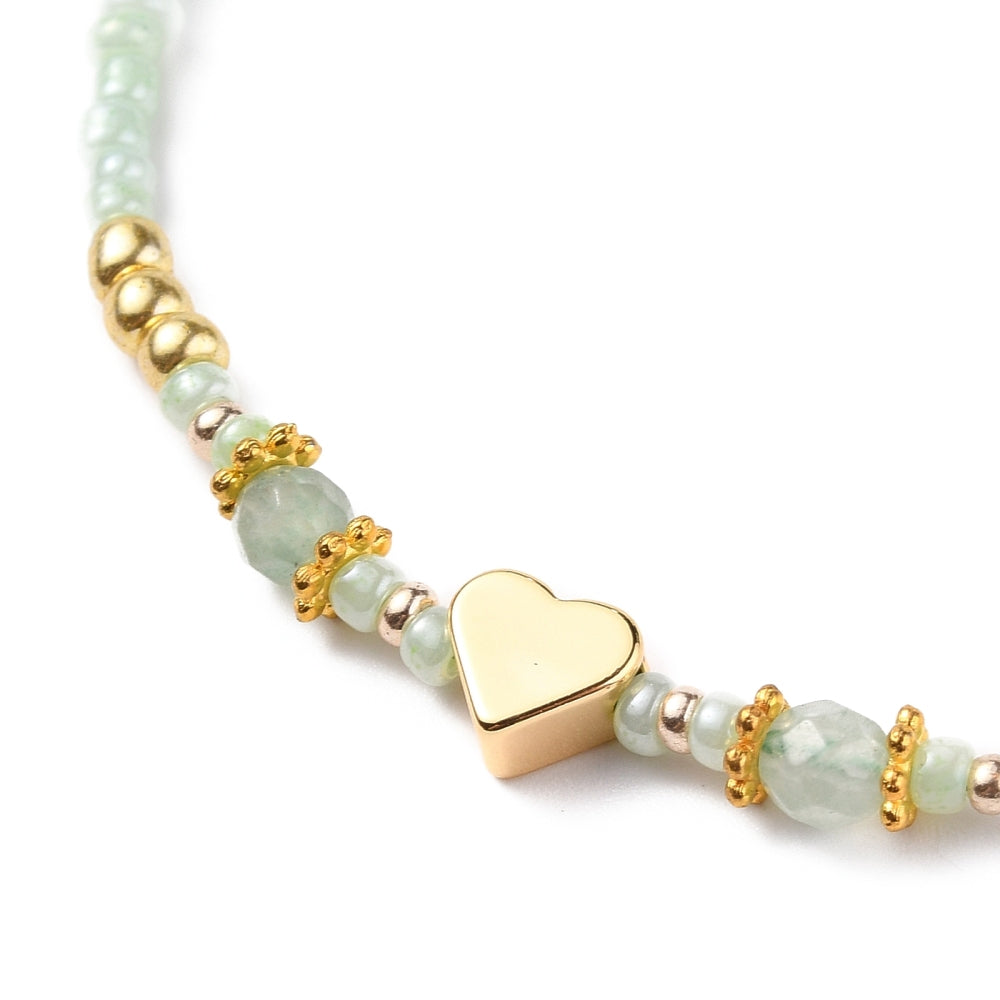 Green Golden Heart - Friendship Bracelet
