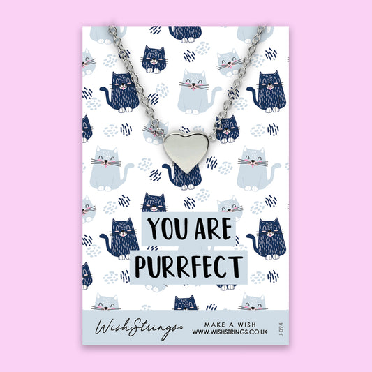 Purrfect, Cat - Heart Necklace