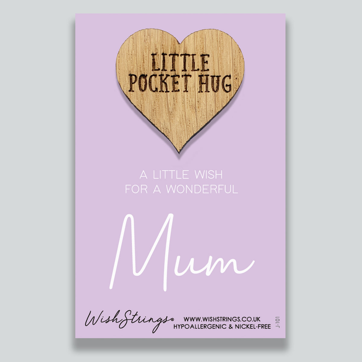 Mum Little Pocket Hug Token Gift, Positive Quote WishStrings