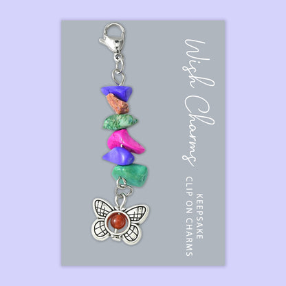 Butterfly - Wish Charms - Keepsake Clip on Charm with Gemstones