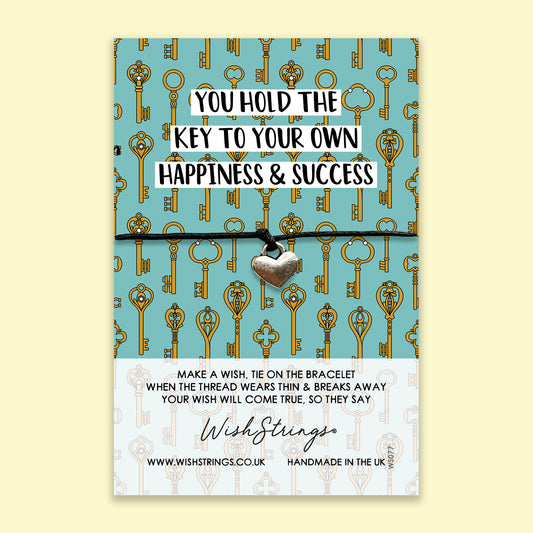 key to your own happiness and success, quote, WishStrings wish bracelet