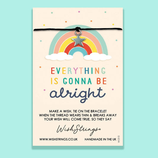 Everything is Gonna Be Alright  - WishStrings Wish Bracelet - Friendship Bracelet with Quote Card | Positive Affirmation Quote