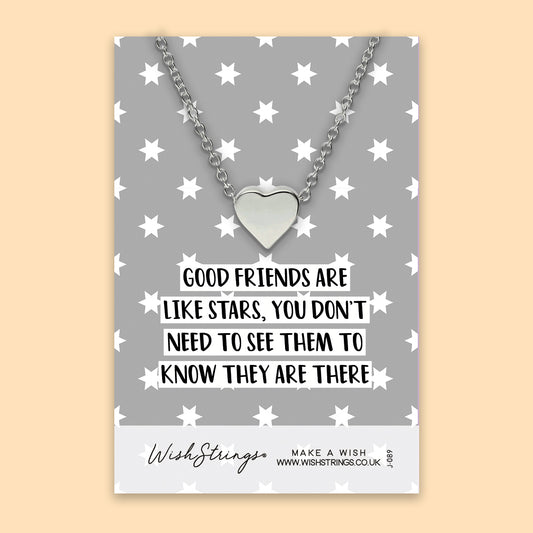 Good Friends are like Stars - Heart Necklace