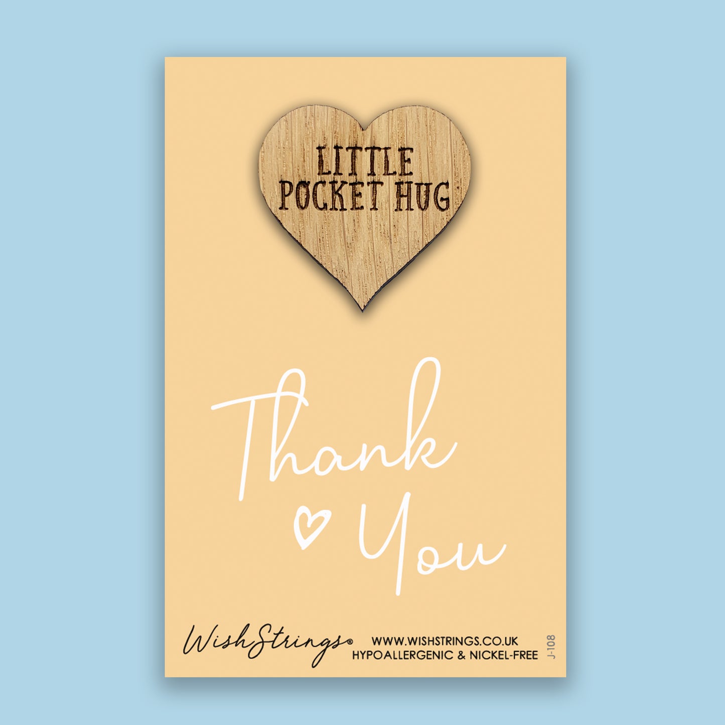 Thank You - Little Pocket Hug - Wooden Heart Keepsake Token