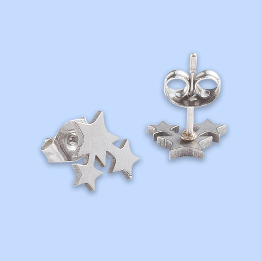 Silver Stars - Stud Earrings