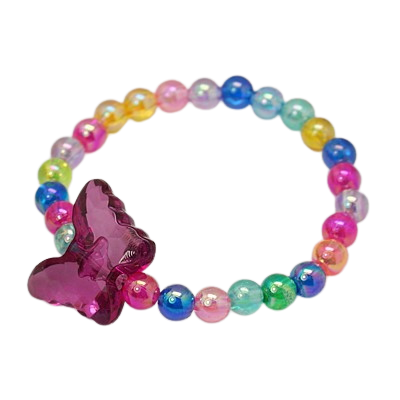 Butterfly Rainbow - Children's Beaded Bracelet (CB017)